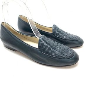 COLE HAAN Navy Blue Leather Upper & Sole Woven Vintage ITALY Flats sz 6.5/ 7